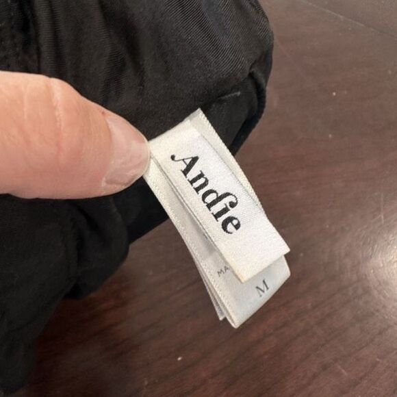 ANDIE SWIM Riviera Bikini Top‎ Flat Black Scoop Neck Adjustable Strap Medium - Picture 5 of 8